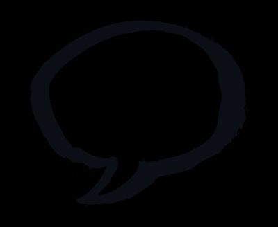 Ink drawing of a speech bubble