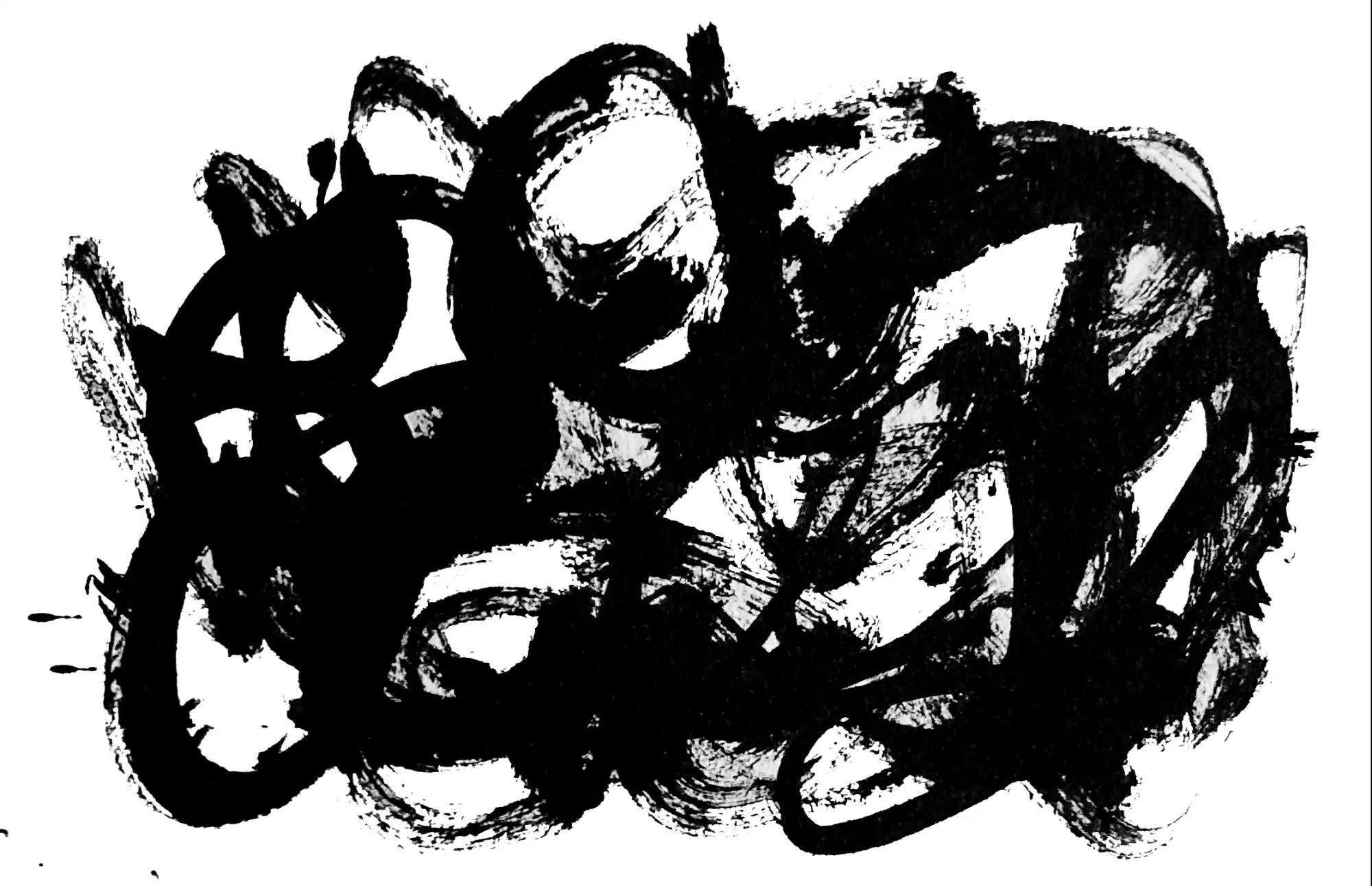 Dense scribbles in black ink